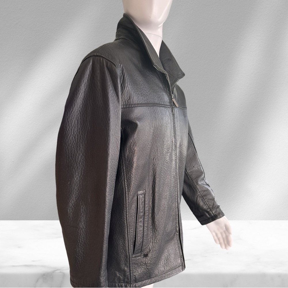 Rainforest Black Leather Men’s Winter Jacket M